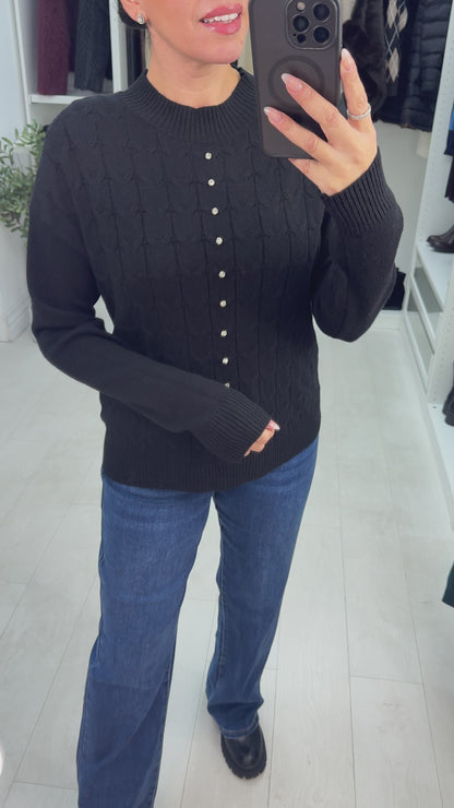 Elsey Plain Diamante Embellished Knit Jumper