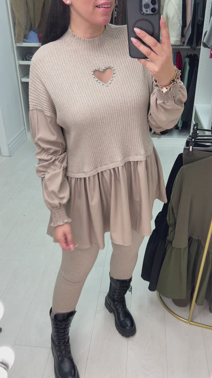 Imani Heart &  Blouse Hem Loungewear Set