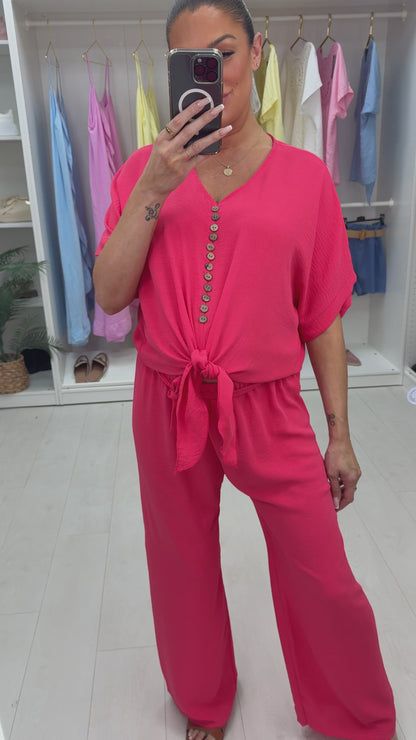 Akari Button Tie Front Co-Ord Set