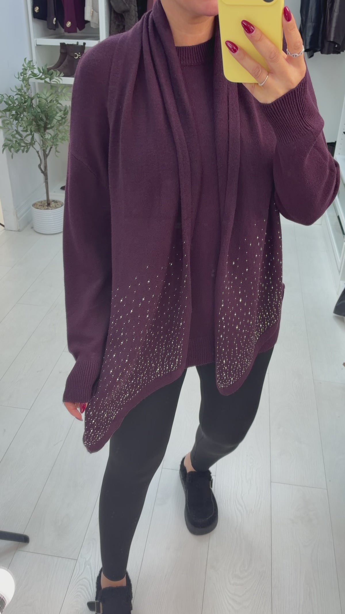 Francis Plain Diamante Embellished Scarf Jumper