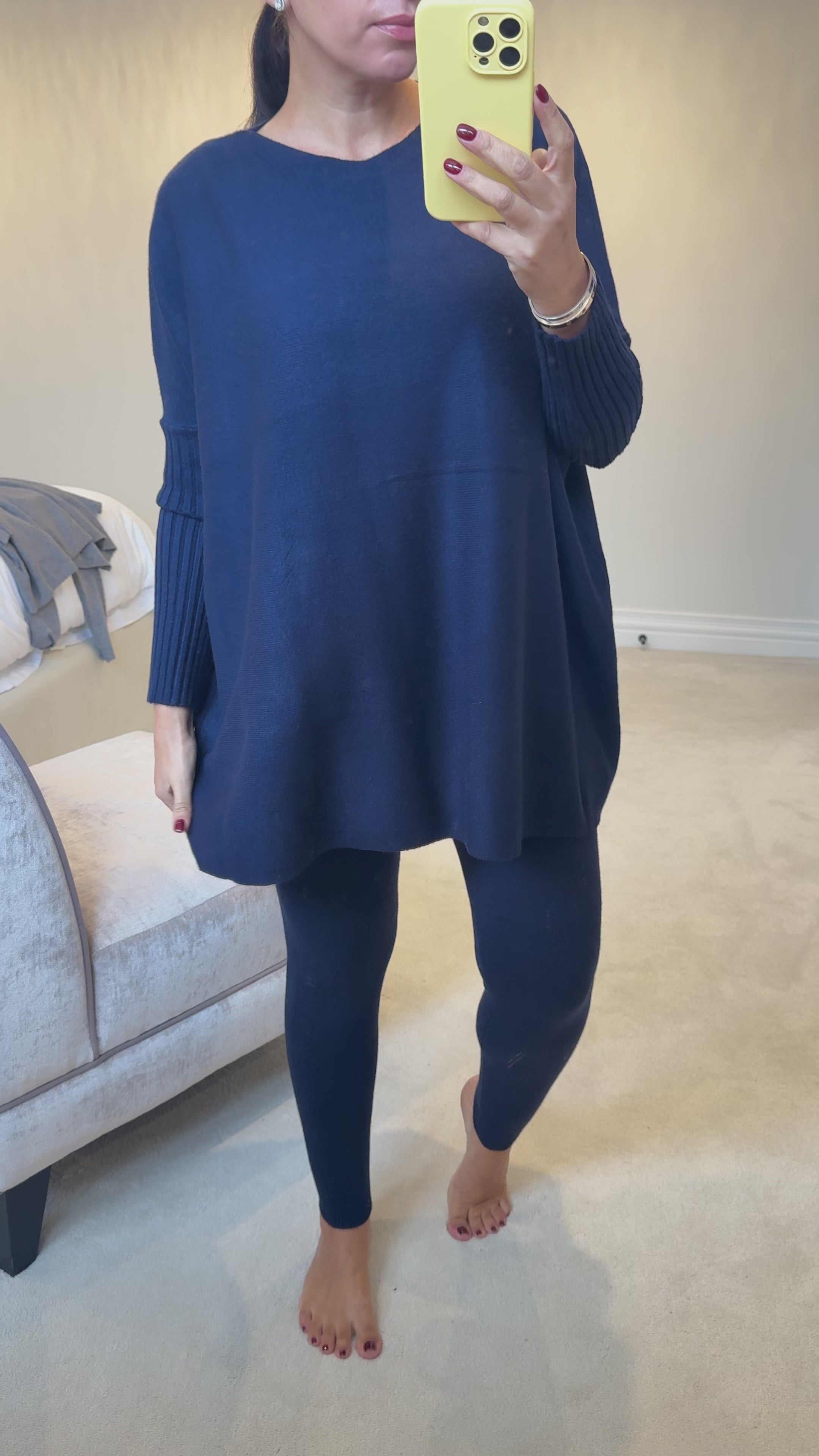 Hessa Plain Loose Fit Super Soft Knitted Loungewear Set