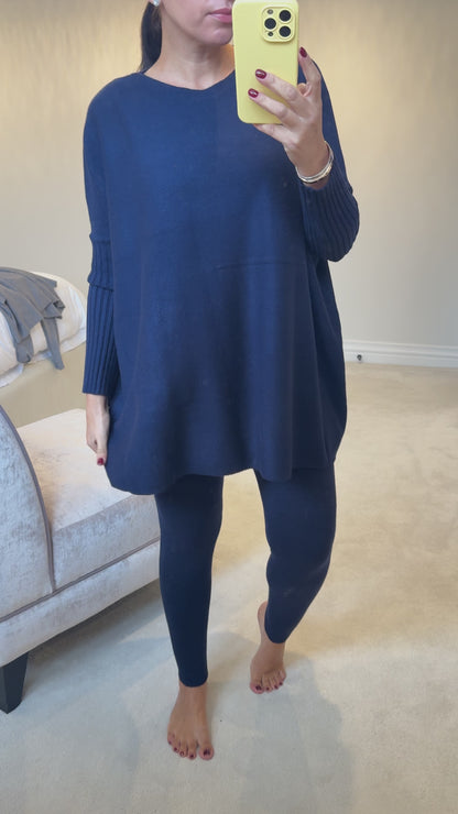 Hessa Plain Loose Fit Super Soft Knitted Loungewear Set