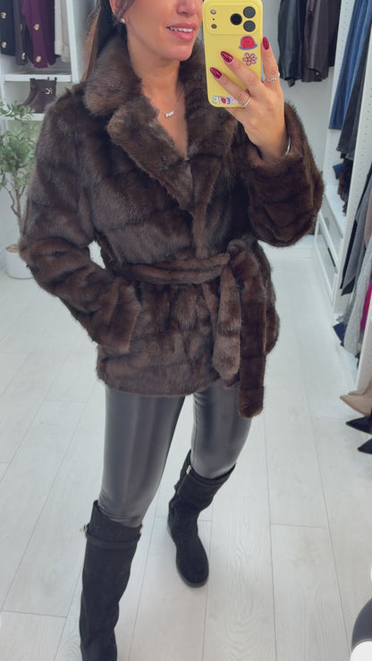 Isela Faux Fur Belted Jacket