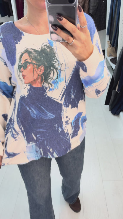 Donatella Paris Print Jumper