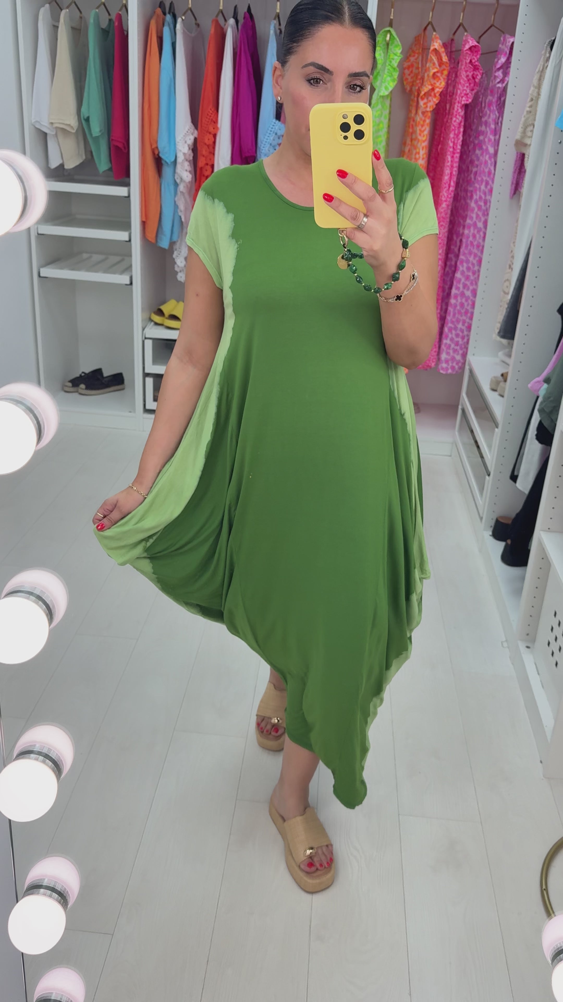 Load video: Mooma Oversized Tie Dye Drape Side Knot Dress