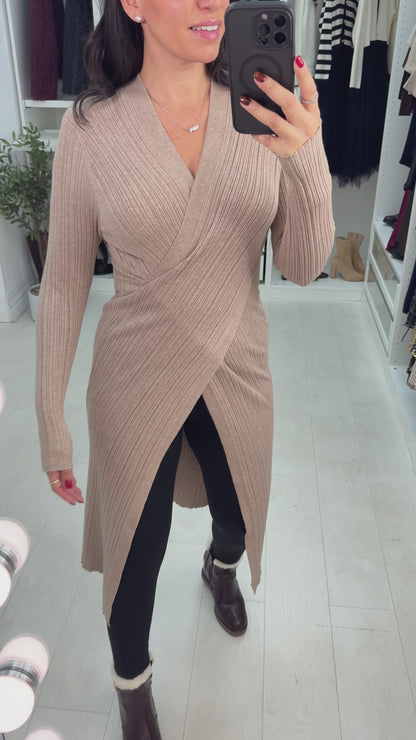 Dayanna Plain Wrap Front Longline Jumper