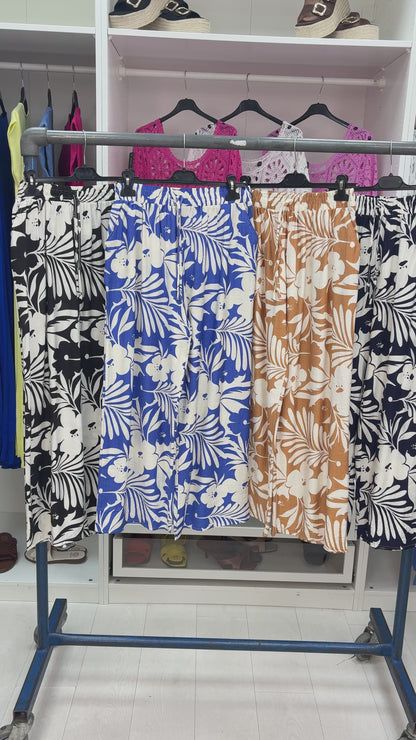Kirstin Floral Print Elasticated Waist Trousers