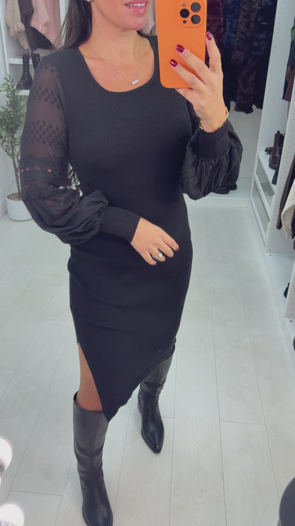 Piper Embroidered Lace Detail Jumper Dress