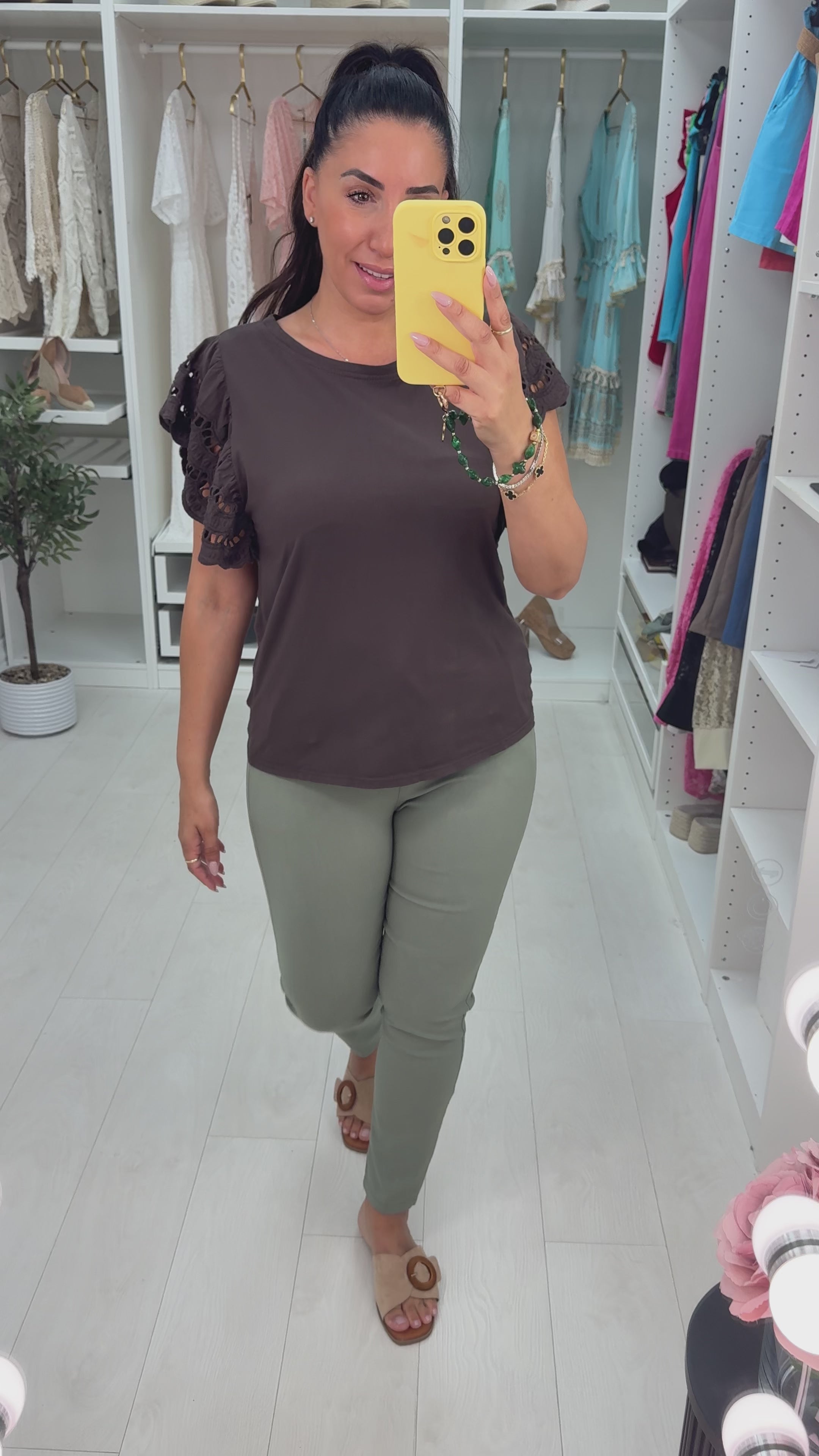 Load video: Kimberly Crochet Sleeve T-shirt