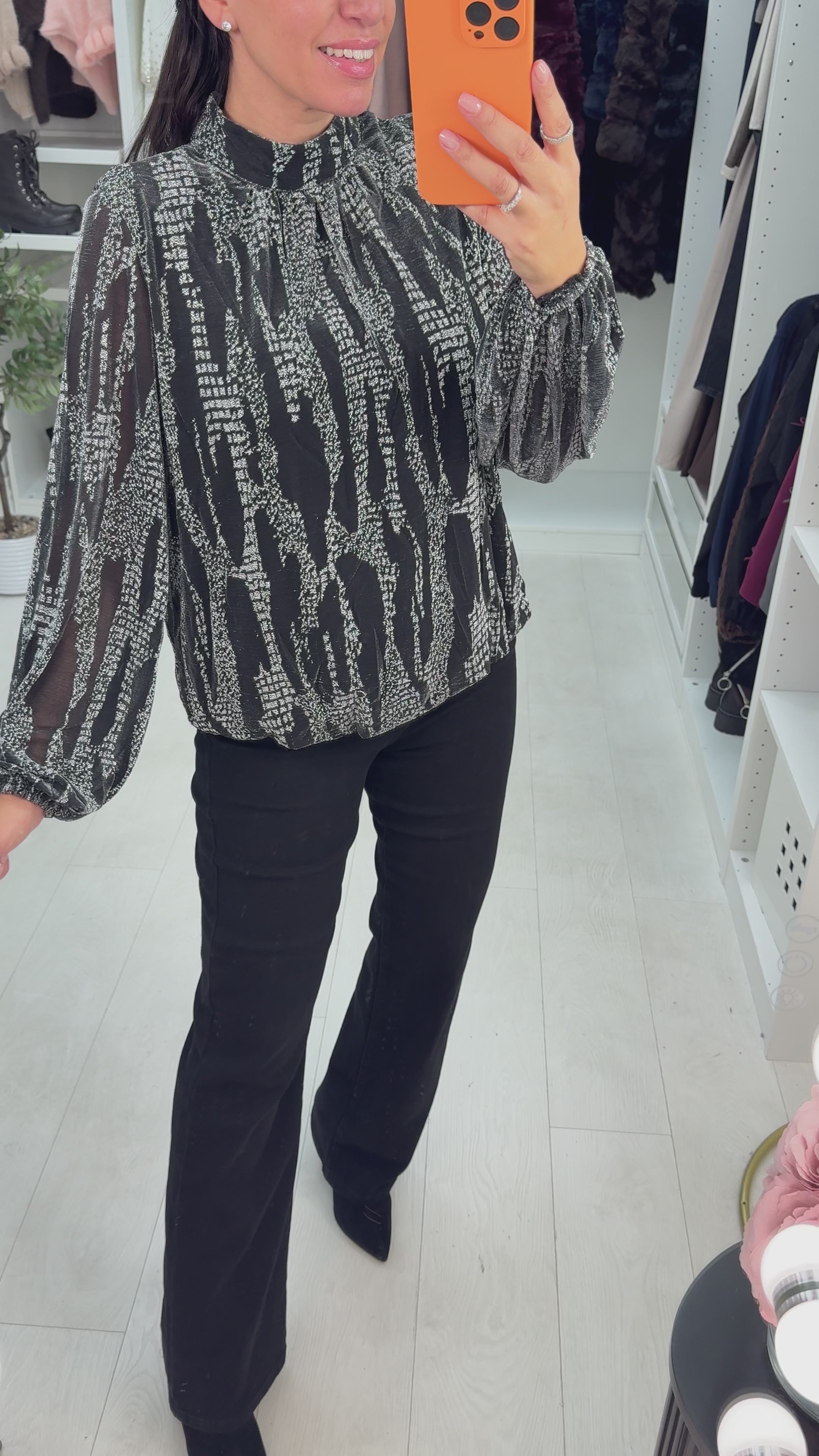 Load video: Aisling Sparkly High Neck Top