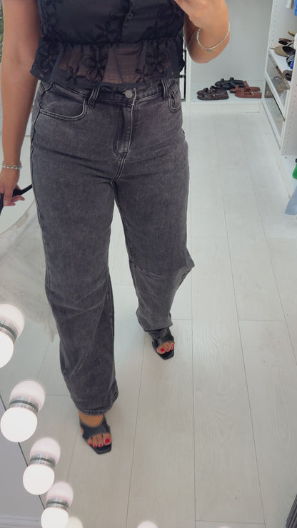 Bliss High Waisted Barrel Leg Jeans