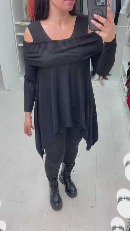 Malissa Drape Side Knitted Loose Fit Jumper