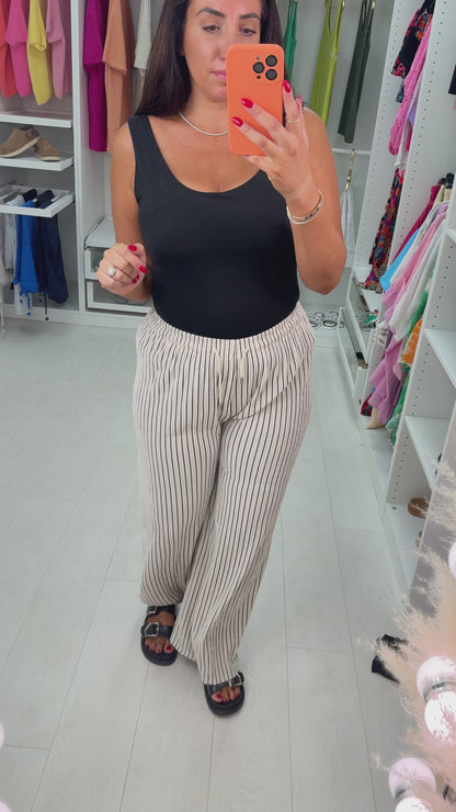 Shania Pleated Striped Trousers