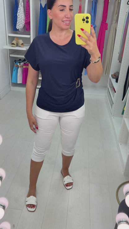 Nadia Plain Buckle Detail Magic Top