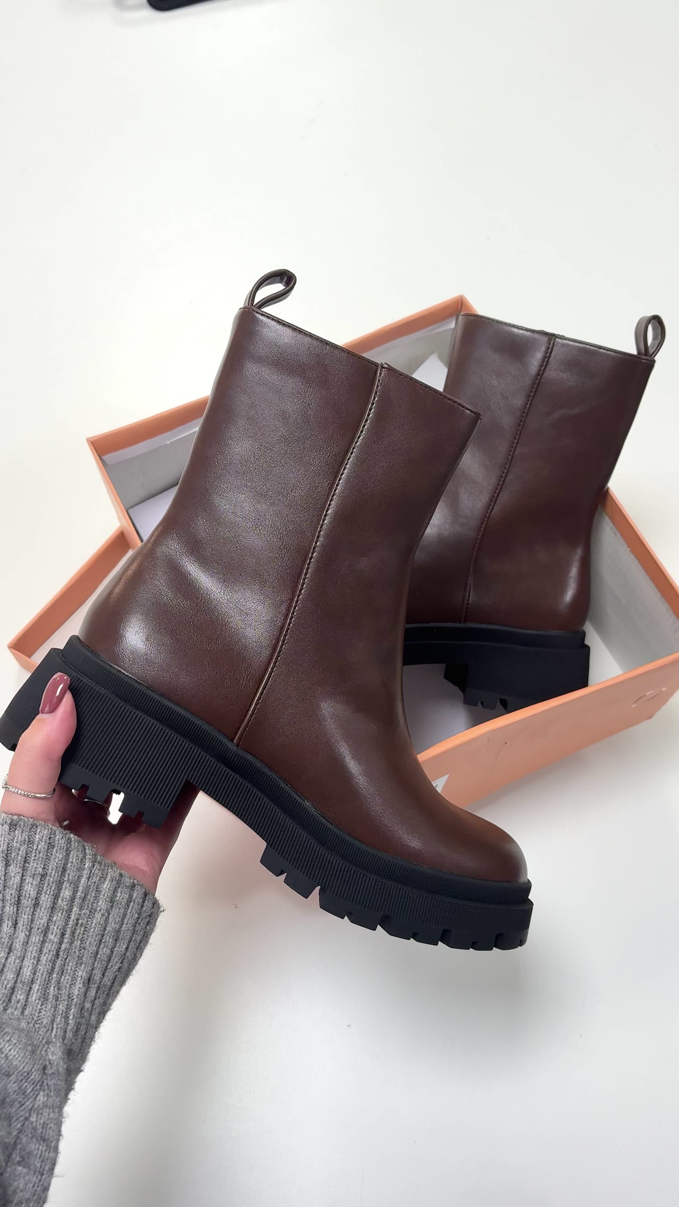 Mandy Faux Leather Ankle Boots