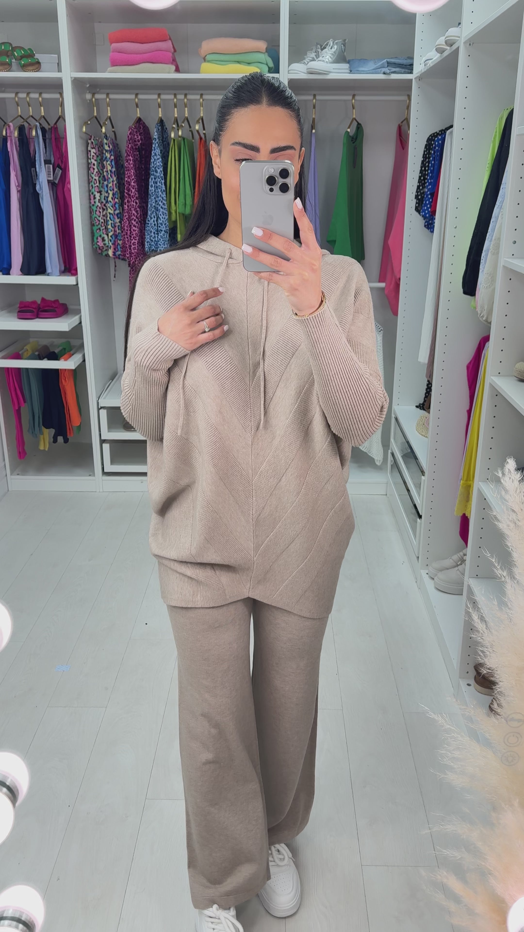 Pixie Asymmetric Detail Hooded Loungewear Set