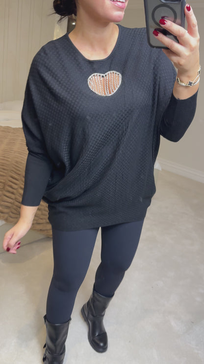 Dillon Diamante Link Cut Out Jumper