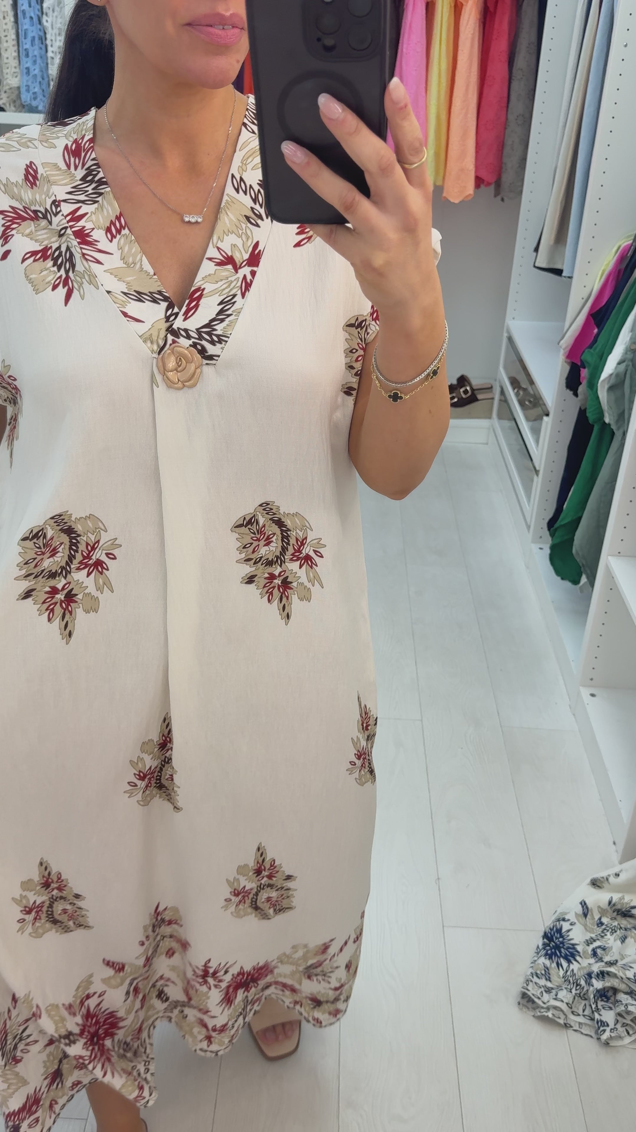 Load video: Janice V Neck Loose Fit Maxi Dress