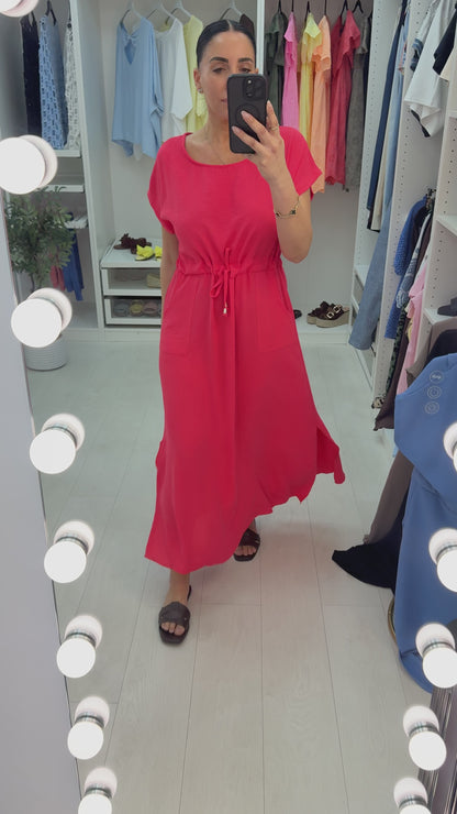 Kamila Plain Drawstring Waist Maxi Dress