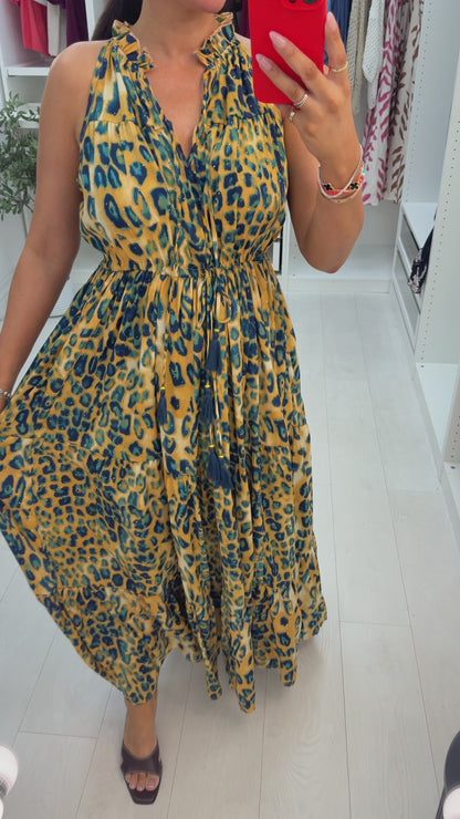 Rosalind Embellished V Neck Maxi Smock Dress