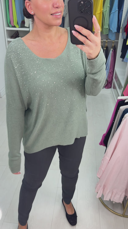 Susana Diamante Detailed Loose Fit Knit Top