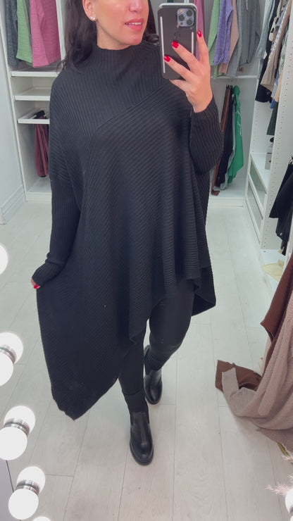 Jimzy Asymmetric High Neck Jumper