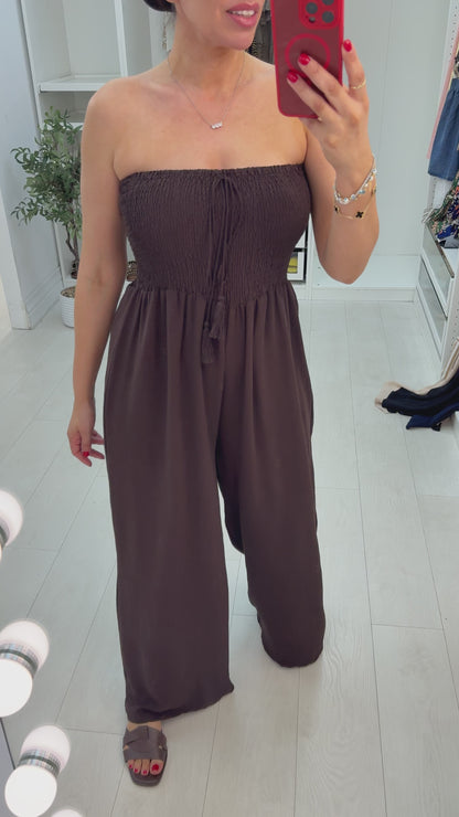 Romilly Shirred Bandeau Jumpsuit