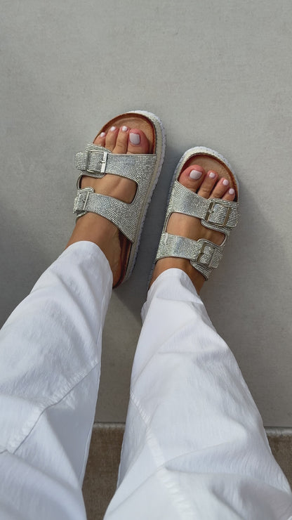 Miranda Embellished Detailed Platform Buckle Slider