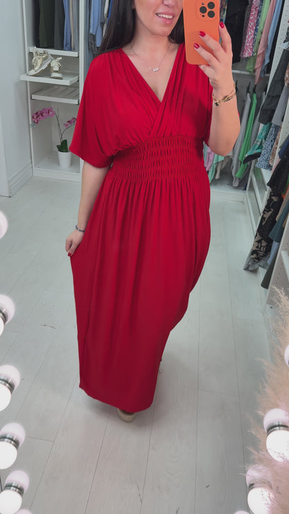 Ileyna Plain Elasticated Waist Maxi Dress