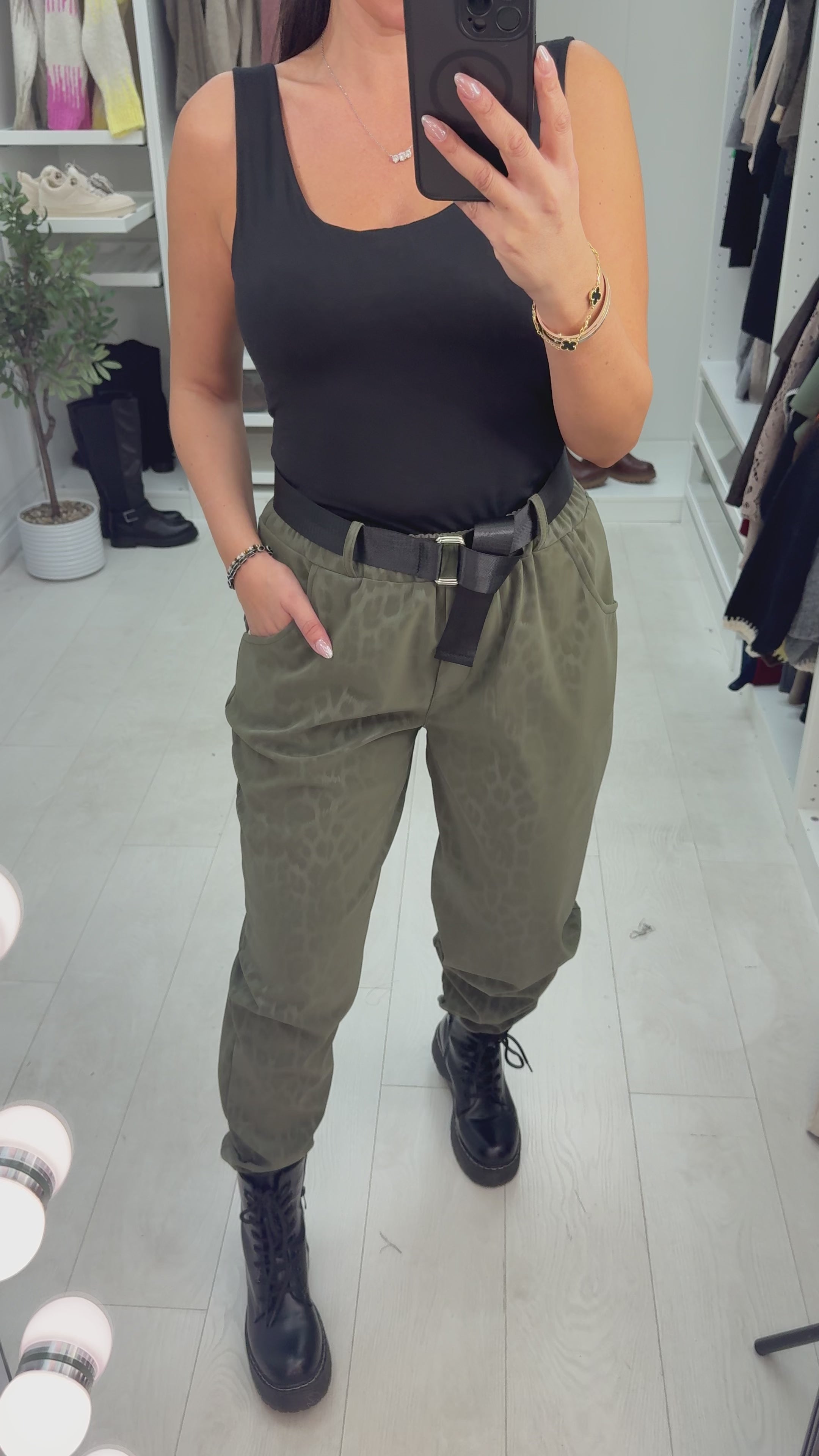 Tulissa Leopard Print Belted Trousers