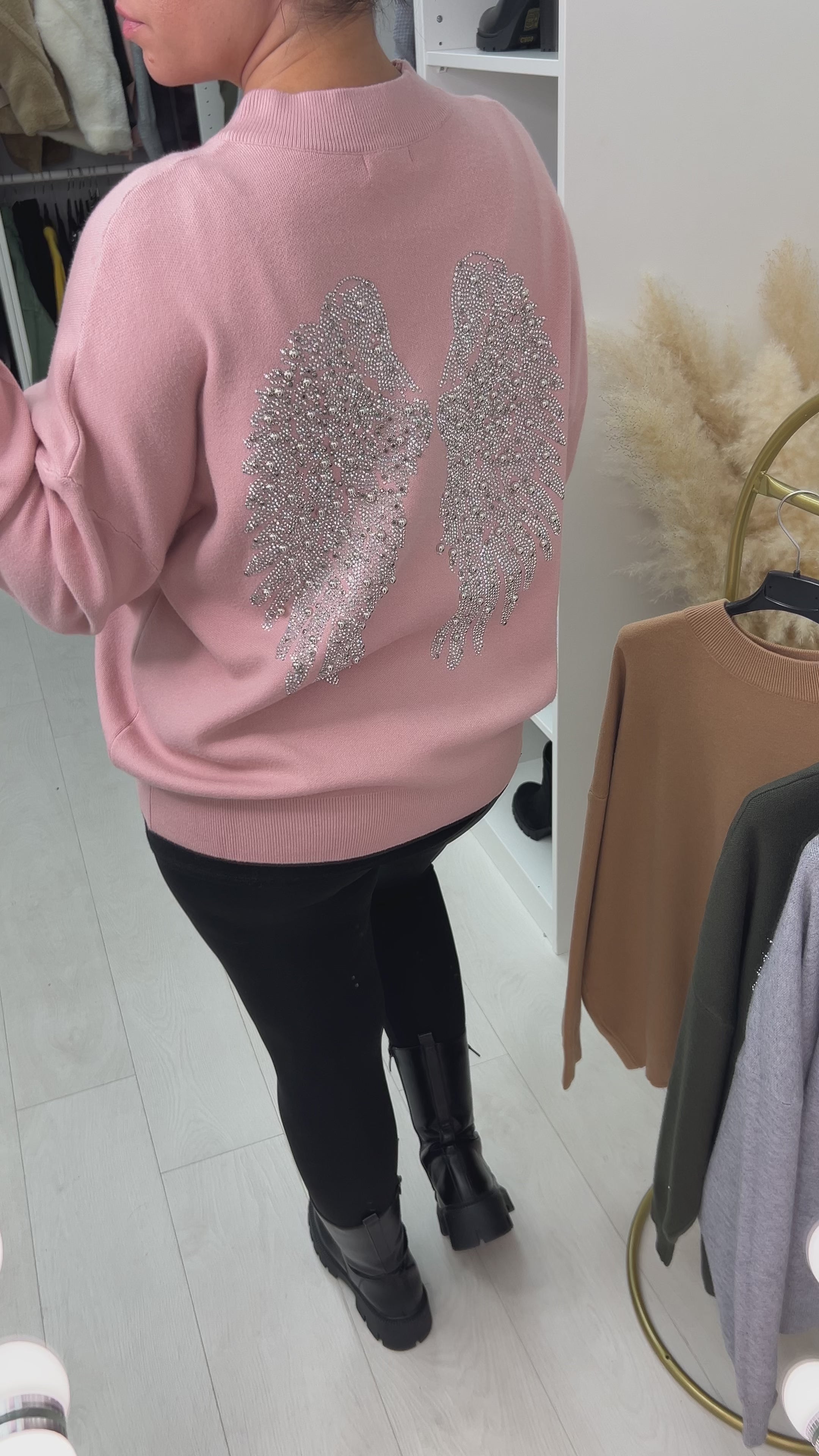Tanna Studded Angel Wing Back Knit Jumper