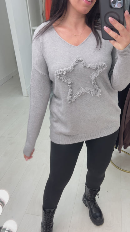 Xaria Frayed Star Detail Jumper
