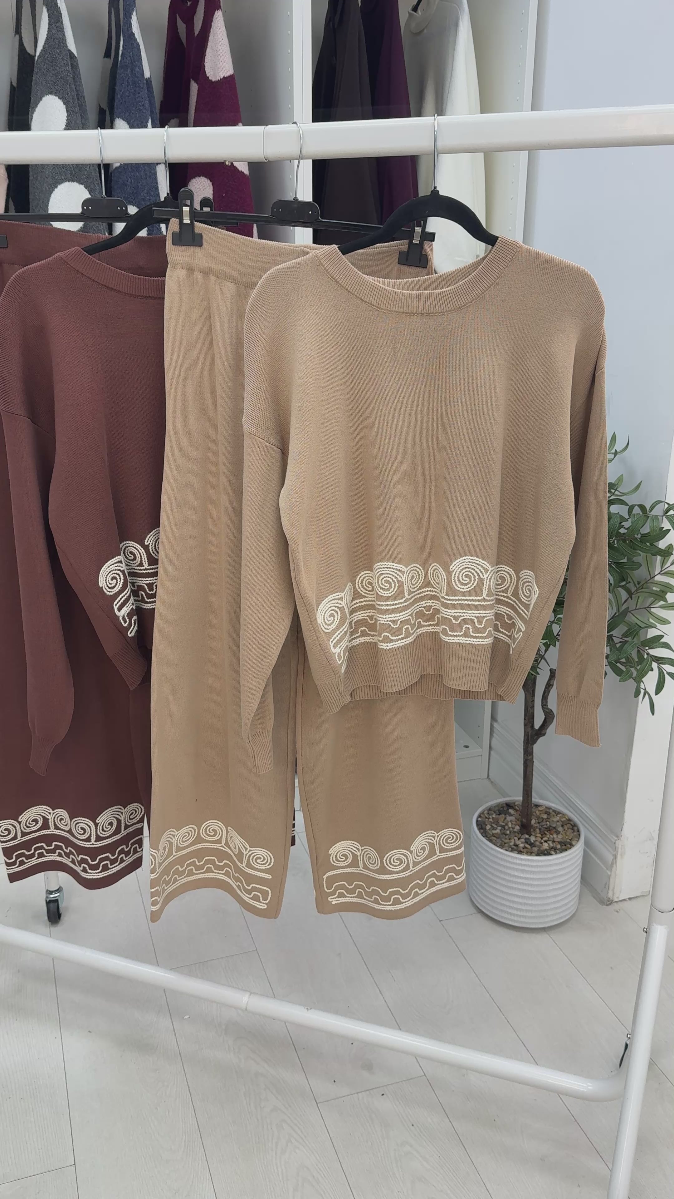 Malina Embroidered Hem Detail Loungewear Set