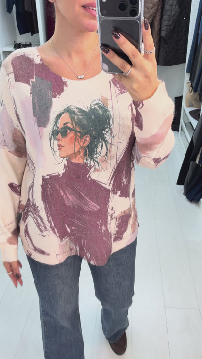 Donatella Paris Print Jumper