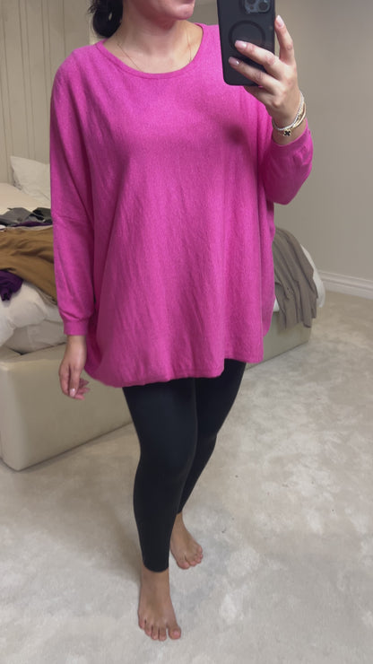Jayne Batwing Plain Glitter Jumper
