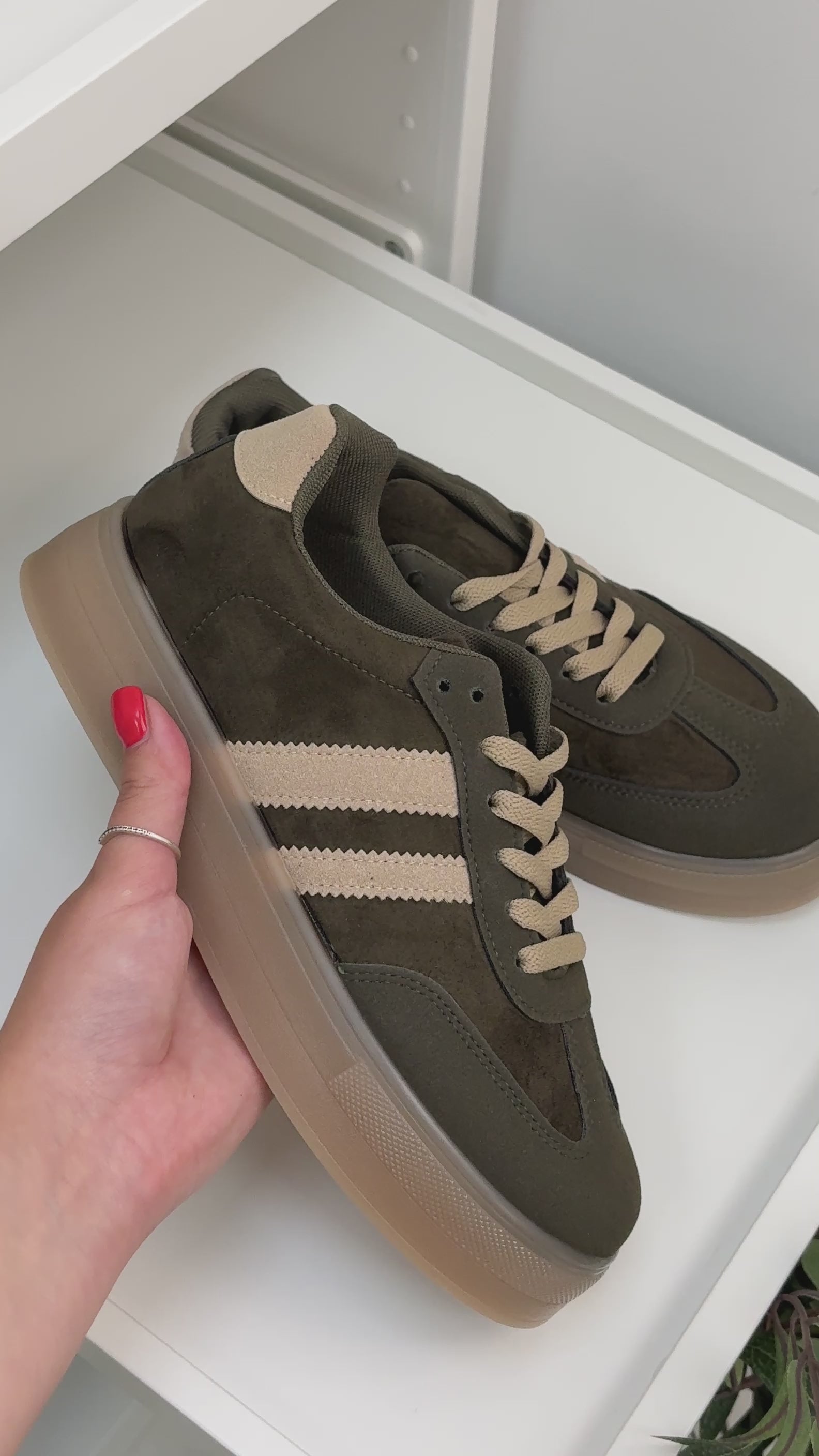 Allie Faux Suede Platform Trainers