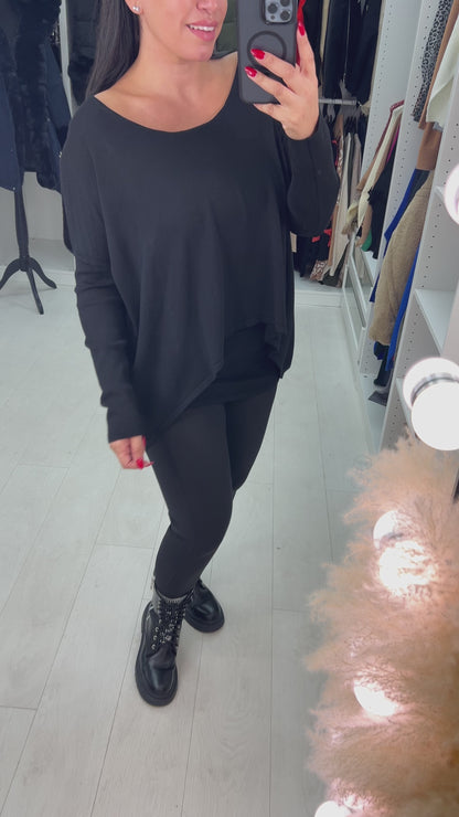 Candace Cold Shoulder Double Layered Jumper