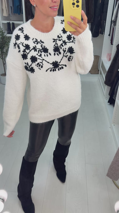 Billie Flower Embroidered Knit Jumper