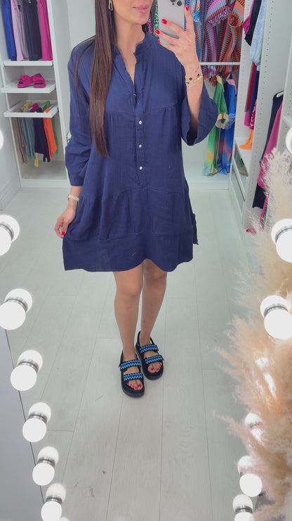 Enya Oversized Smock Shirt Dress