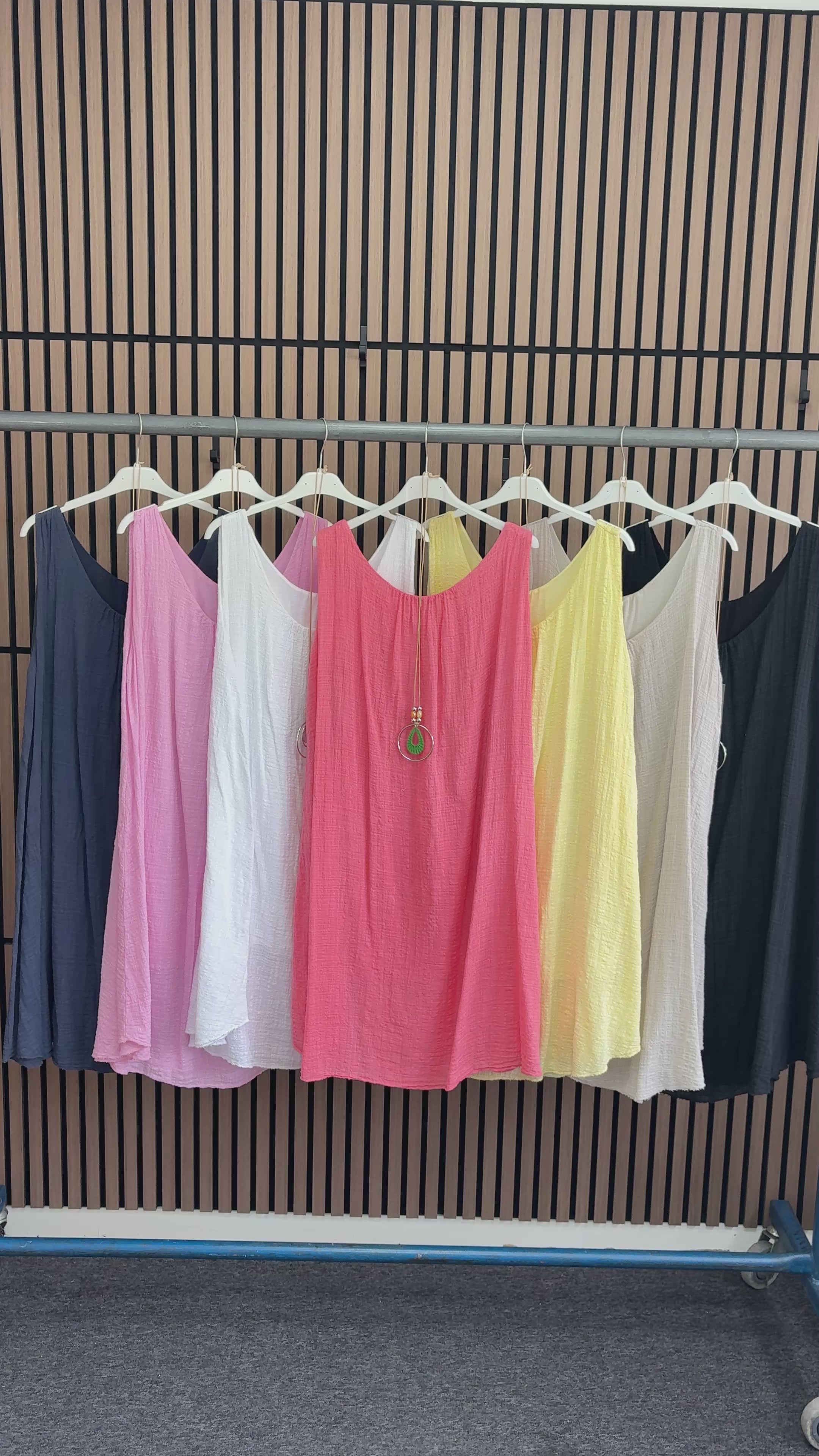 Kelice Plain Loose Fit Floaty Midi Necklace Dress