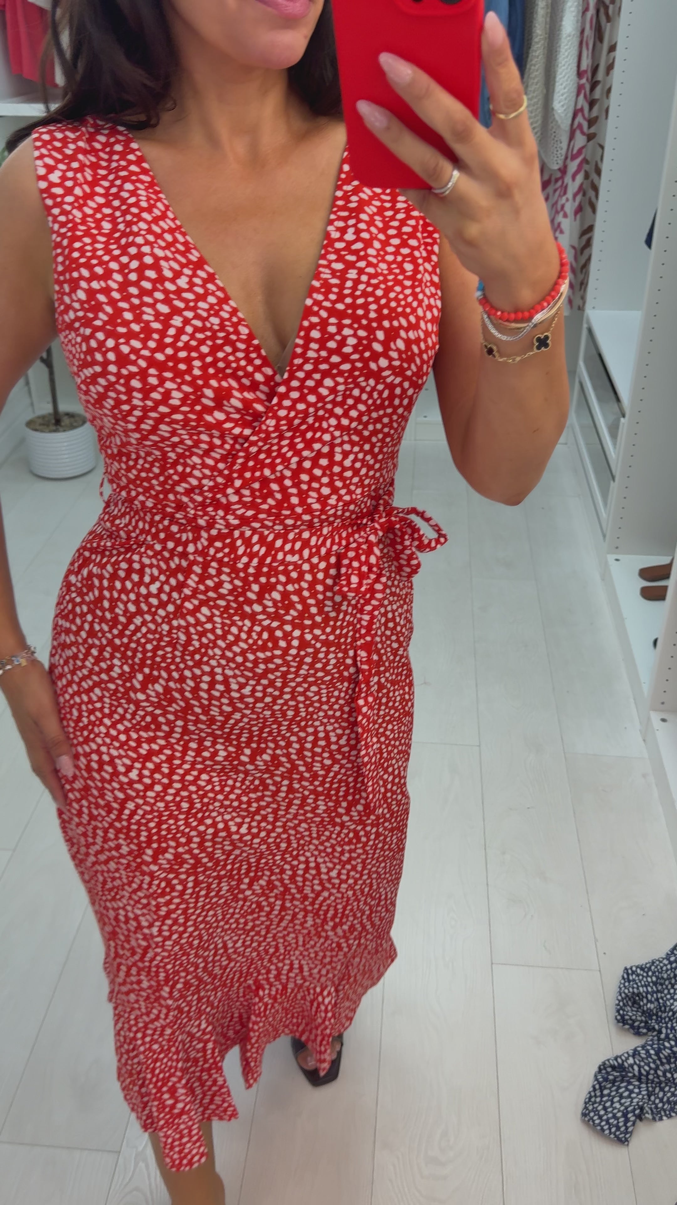Karinna Deep V Neck Belted Dress