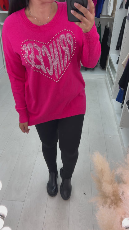 Kyra Gem Stud Princess Heart Jumper