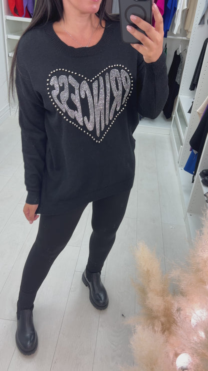 Kyra Gem Stud Princess Heart Jumper