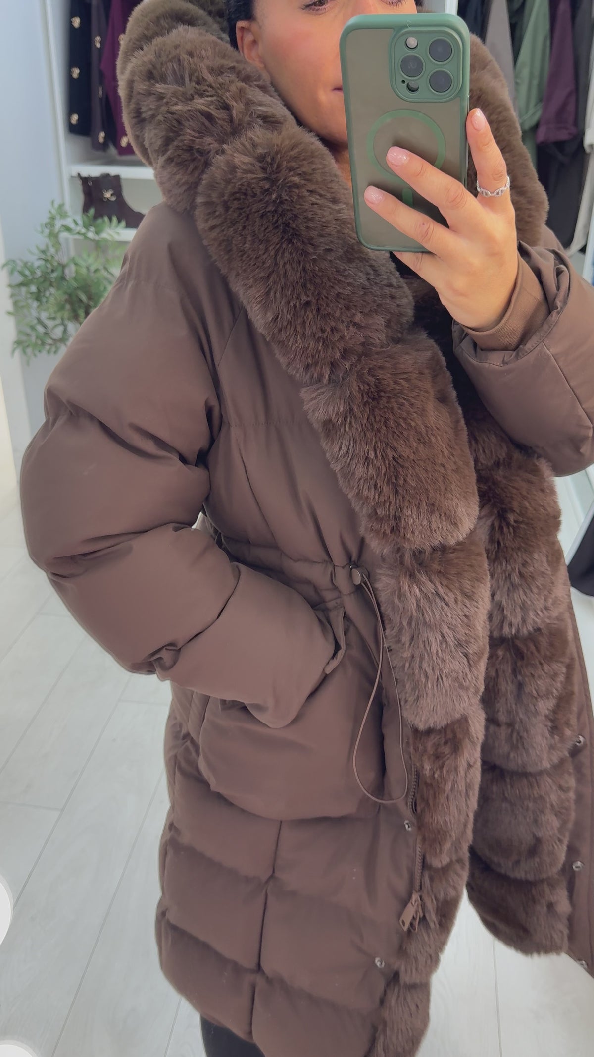 Zenaya Faux Fur Hooded Longline Coat