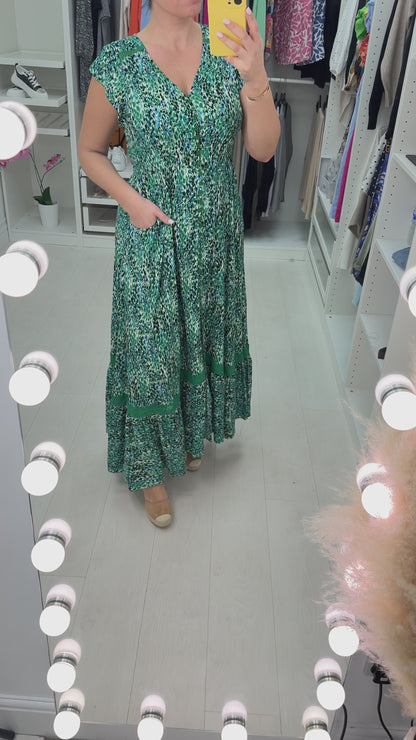 Diamond Leopard Print Maxi Dress