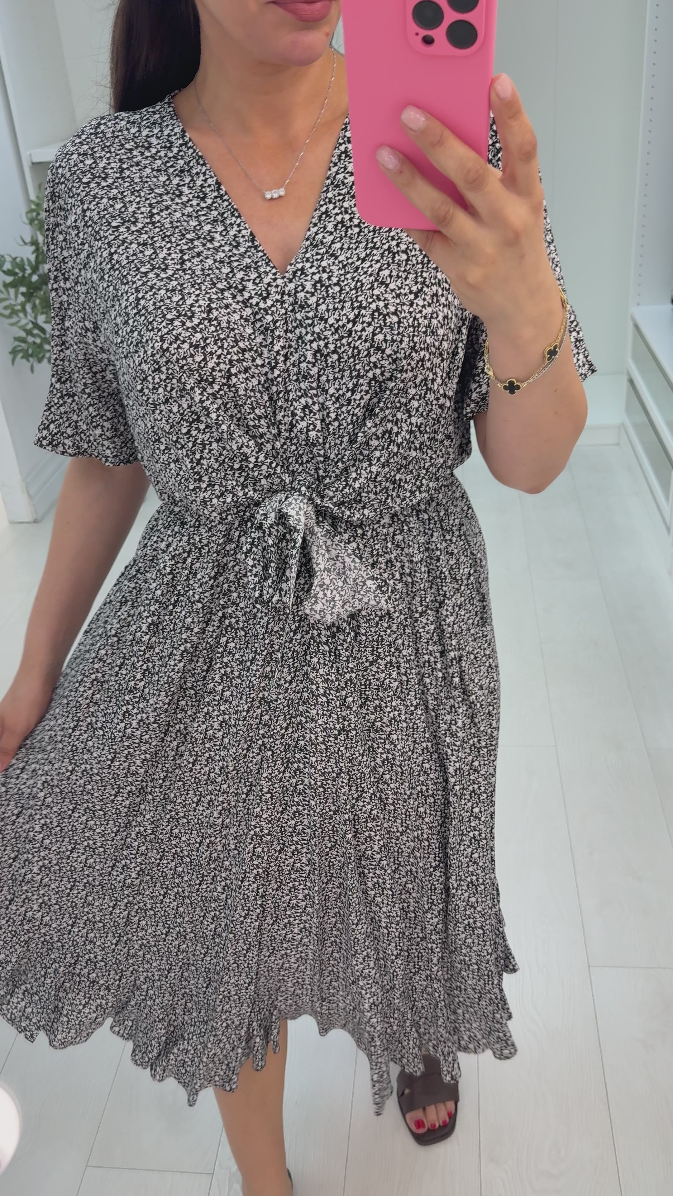 Load video: Idaho Ditsy Floral Frill Hem Dress