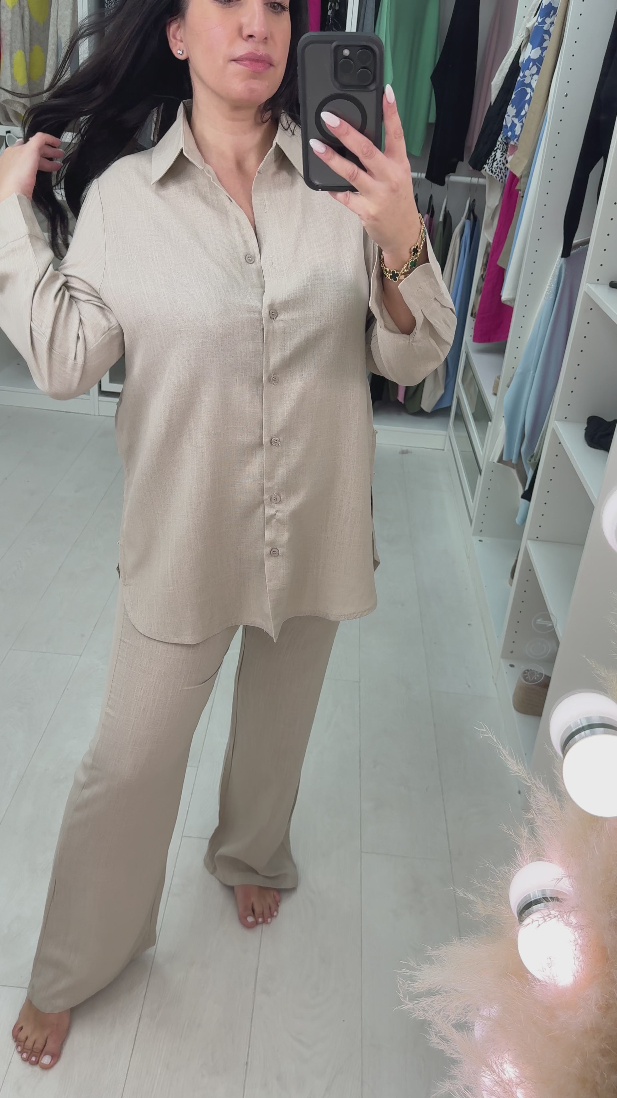 Maya Linen Look Shirt & Trouser Set