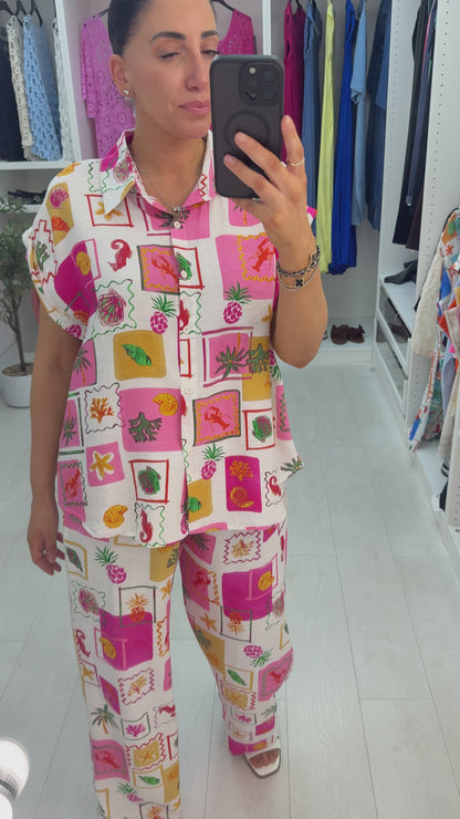 Marcella Relaxed Fit Short Sleeve Shirt Co-Ord Set