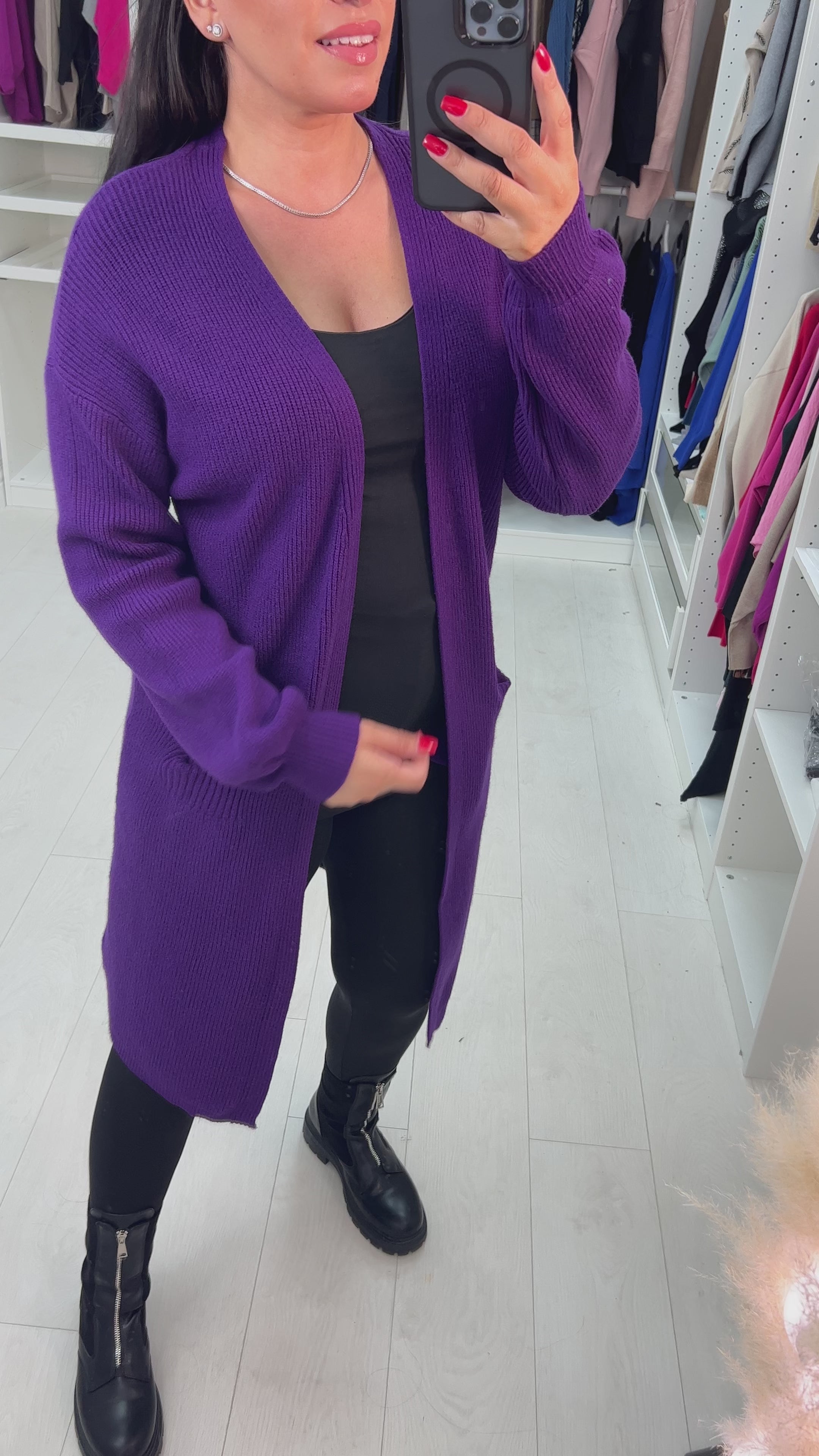 Conrad Longline Ribbed Knitted Cardigan