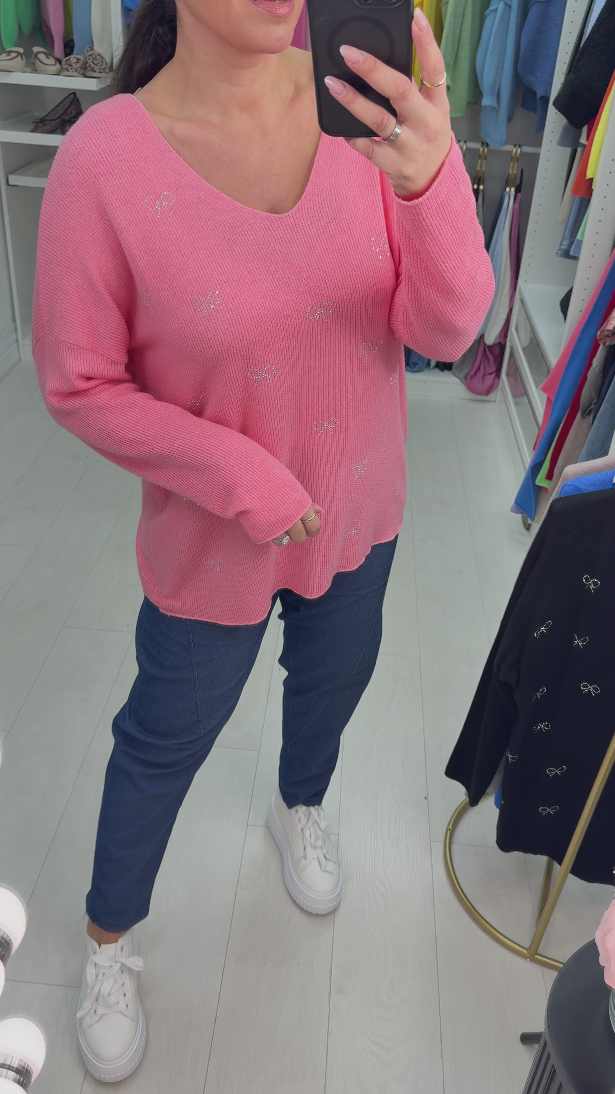 Load video: Lynsey Embellished Super Soft Knit Top